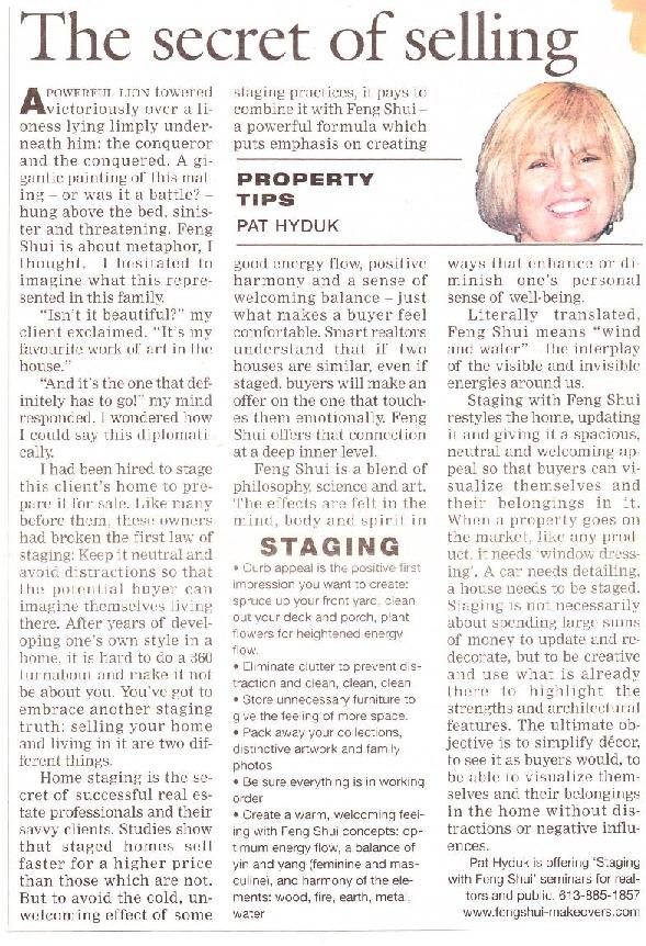 Staging with Feng Shui The Independent Newspaper