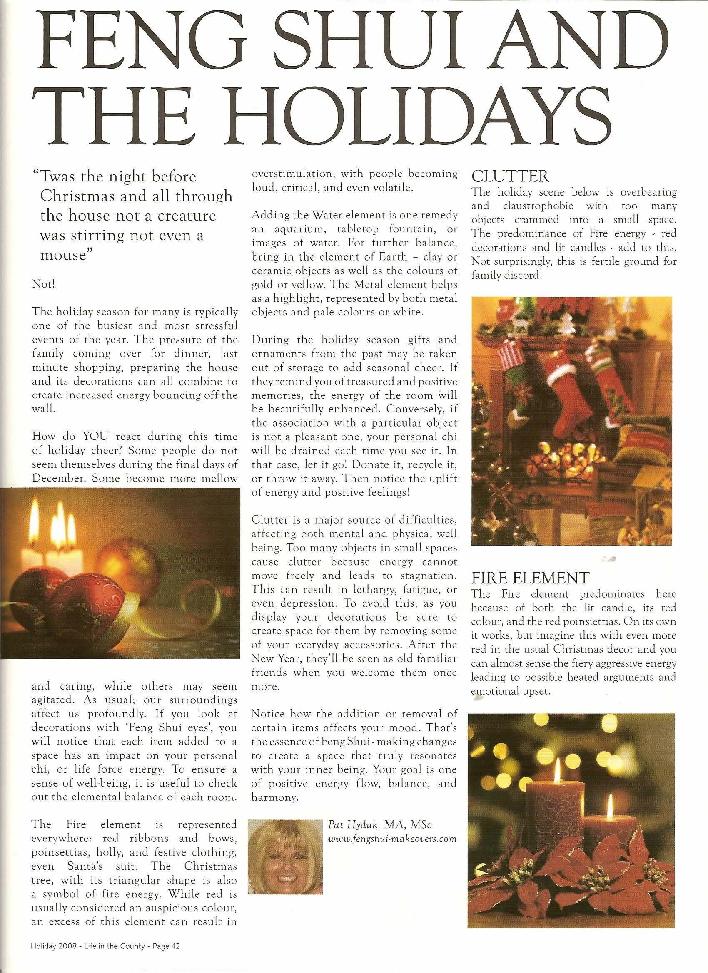 Feng Shui Christmas Holidays Life in the County Magazine